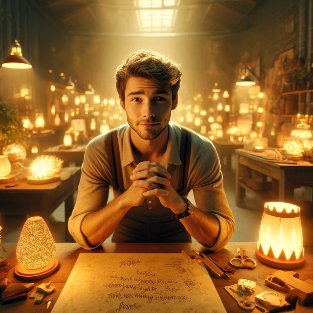 luka devant une feuille de papier avec ses promesses