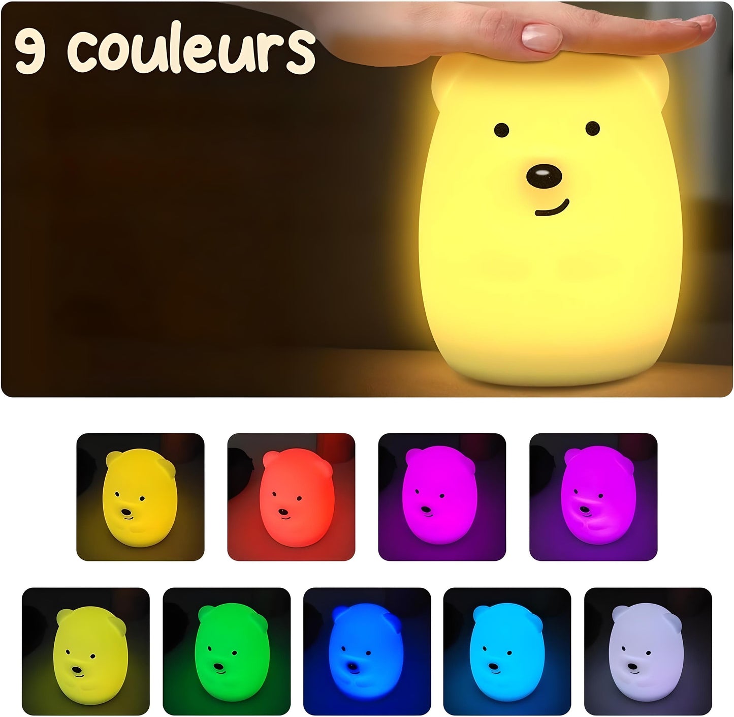 Veilleuse Bébé Ourson - Charme Irrésistible