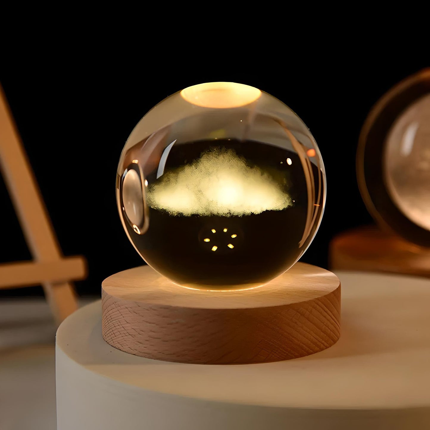 Veilleuse boule de cristal nuage