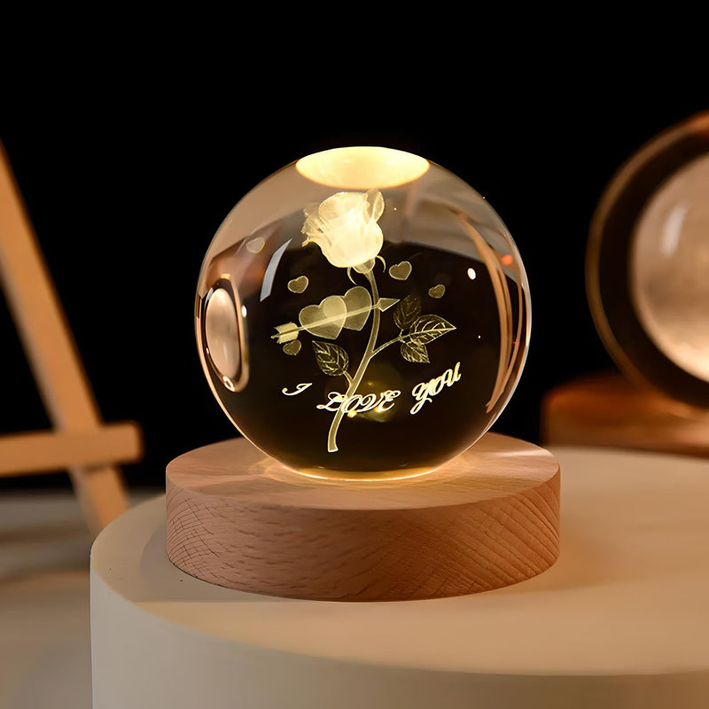 Veilleuse Boule de Cristal Rose