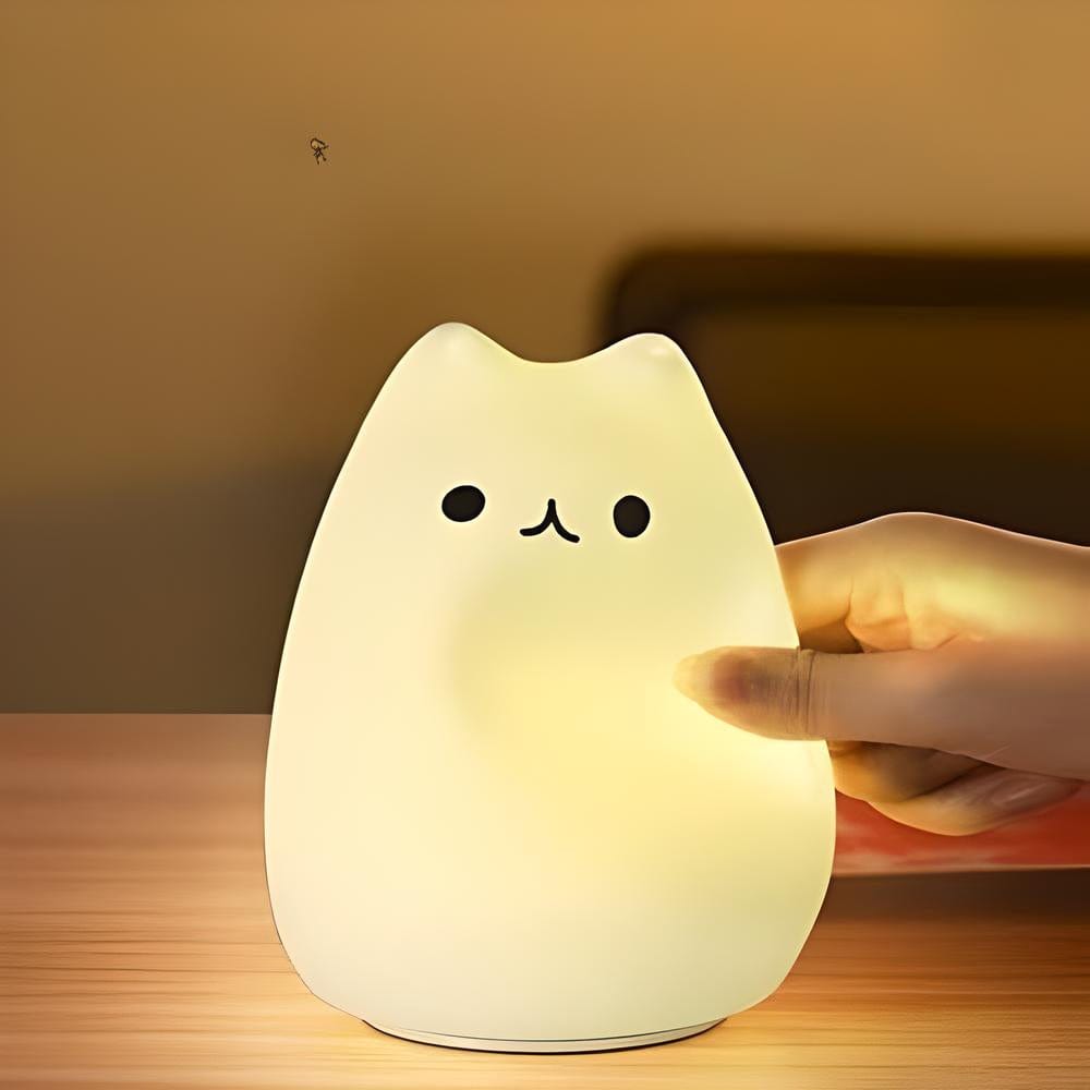 Veilleuse chat à capteur tactile pour bébé et enfant