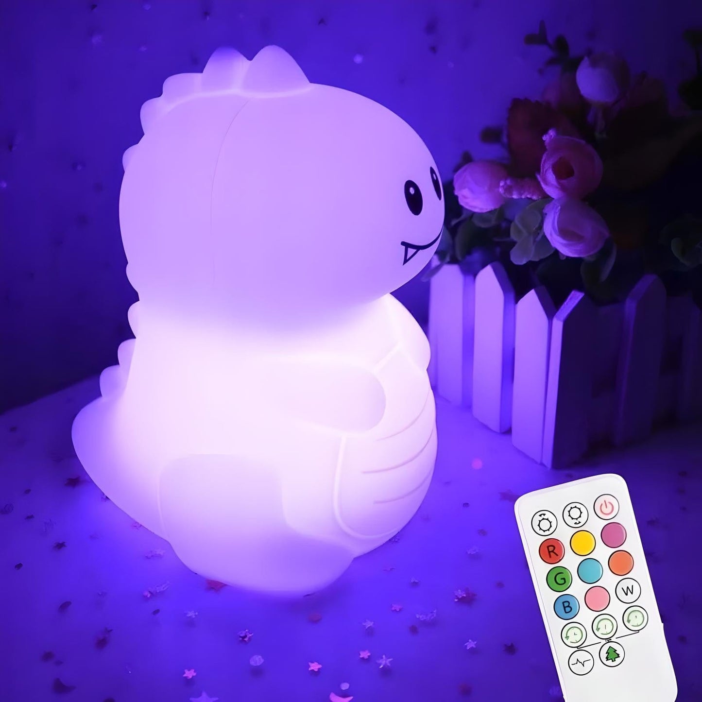 Veilleuse dinosaure blanc pour bébé et enfant