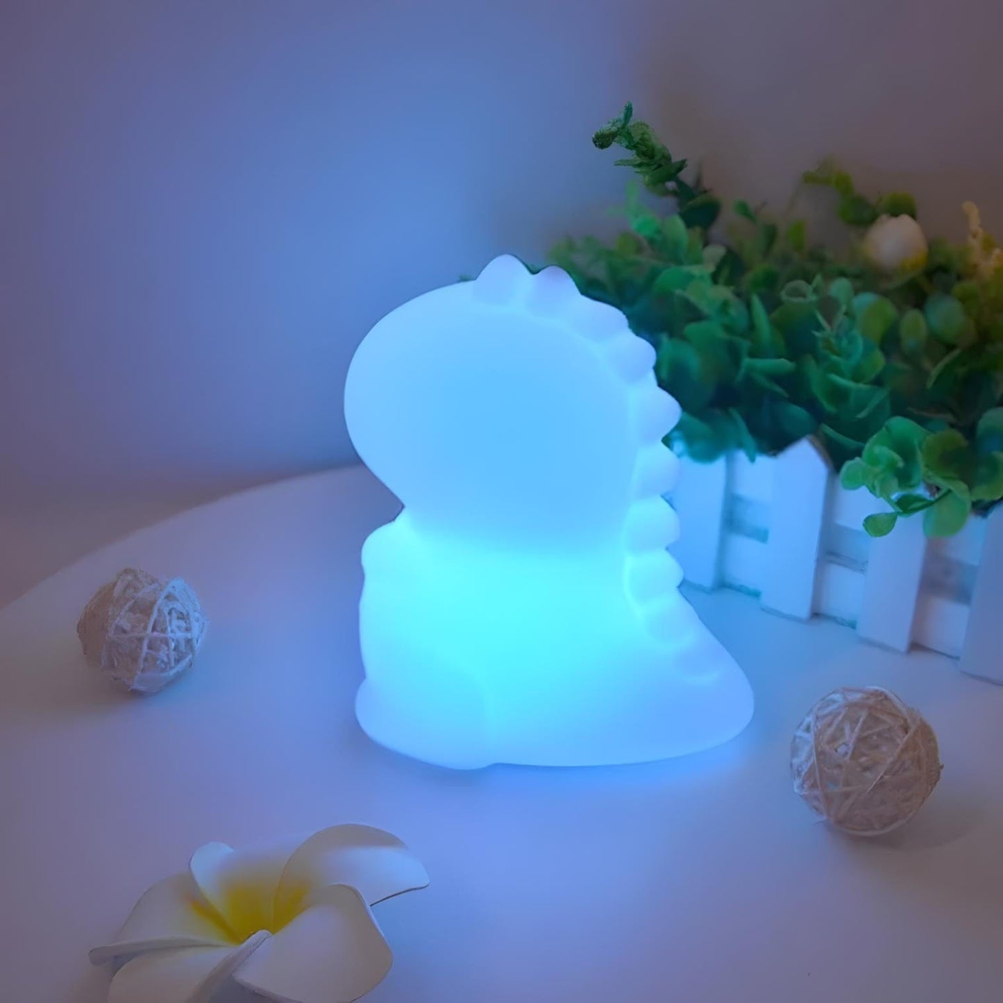 Veilleuse dinosaure blanc pour bébé et enfant