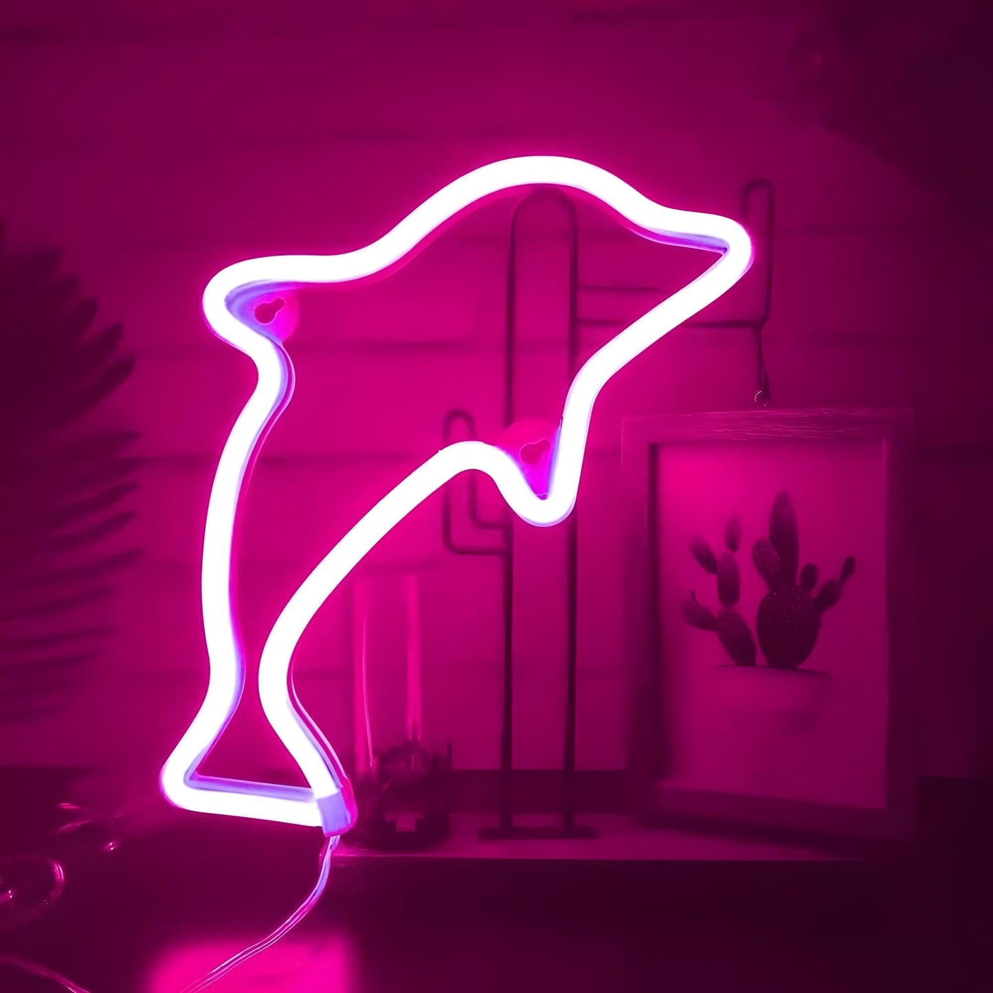 Veilleuse Néon Dauphin Rose