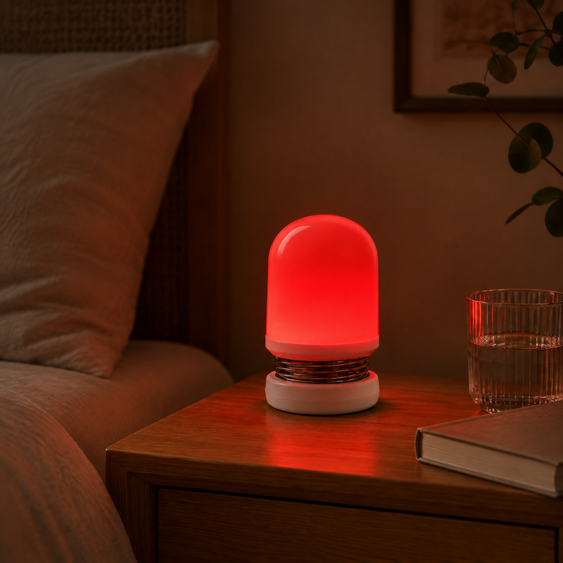 Portable Rechargeable Night Light with Red and Amber Light – red light