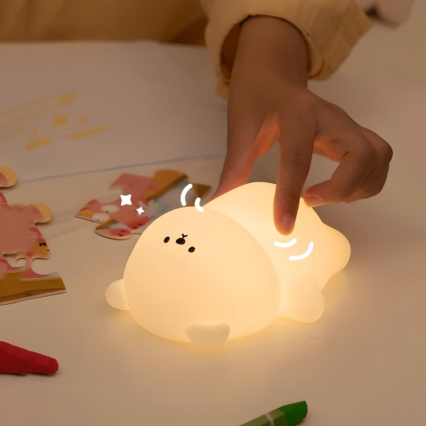 Veilleuse ourson en silicone pour bébé et enfant