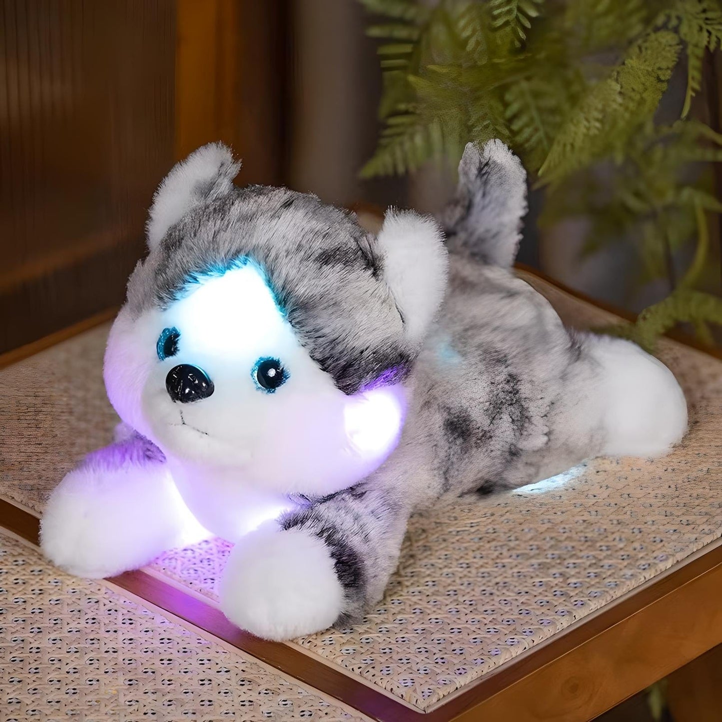Veilleuse Peluche Loup Gris
