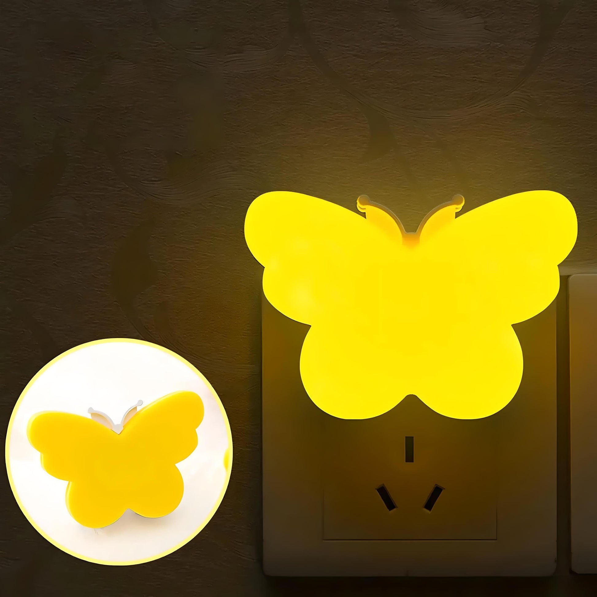 Veilleuse Prise Papillon LED Jaune