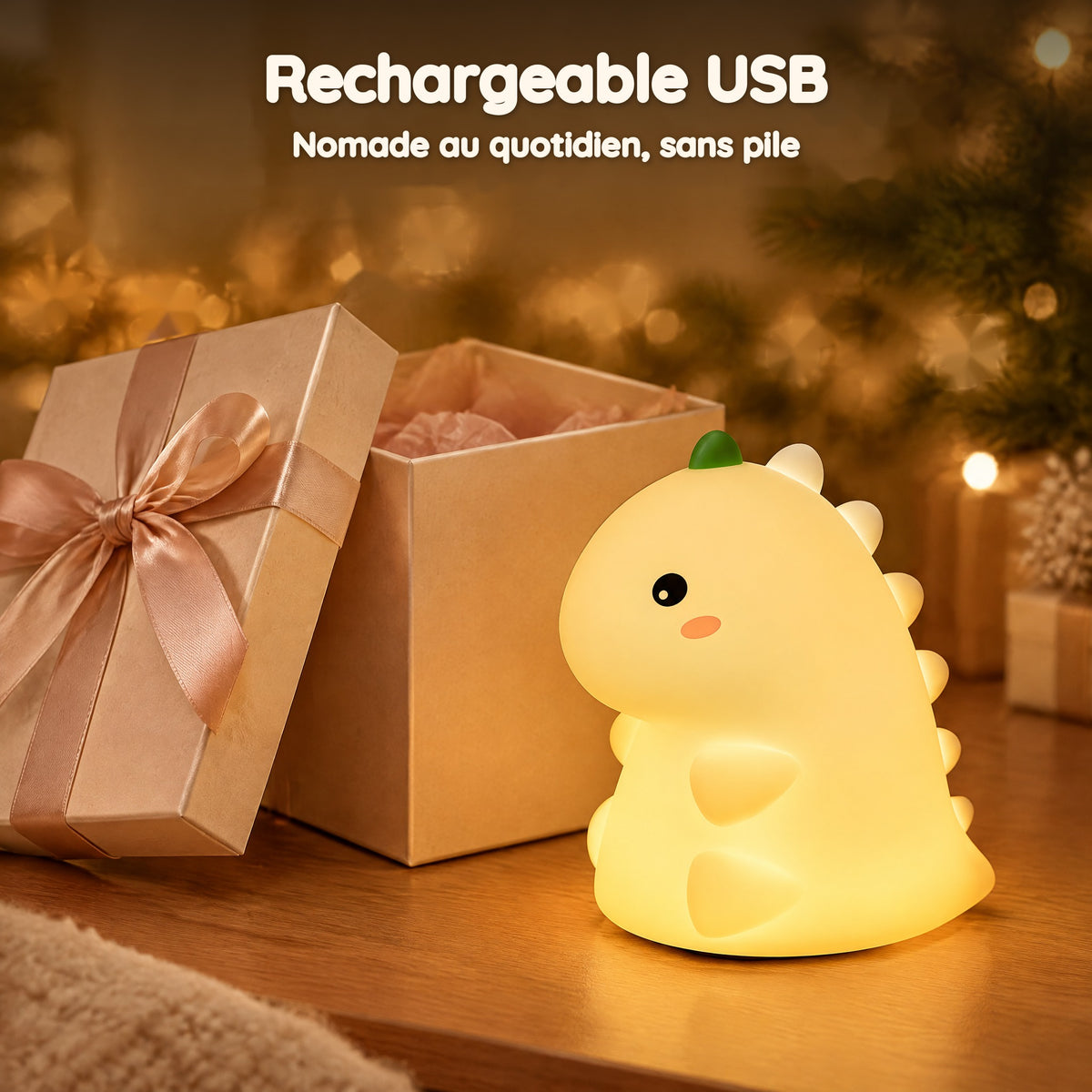 Mini Veilleuse Dinosaure – Rechargeable USB