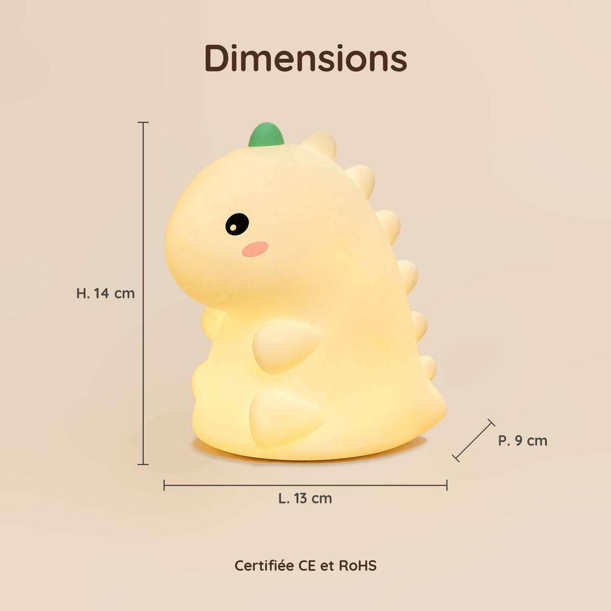Dimensions – Mini Veilleuse Dinosaure