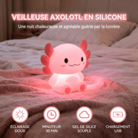 Veilleuse Axolotl Rechargeable avec Minuterie