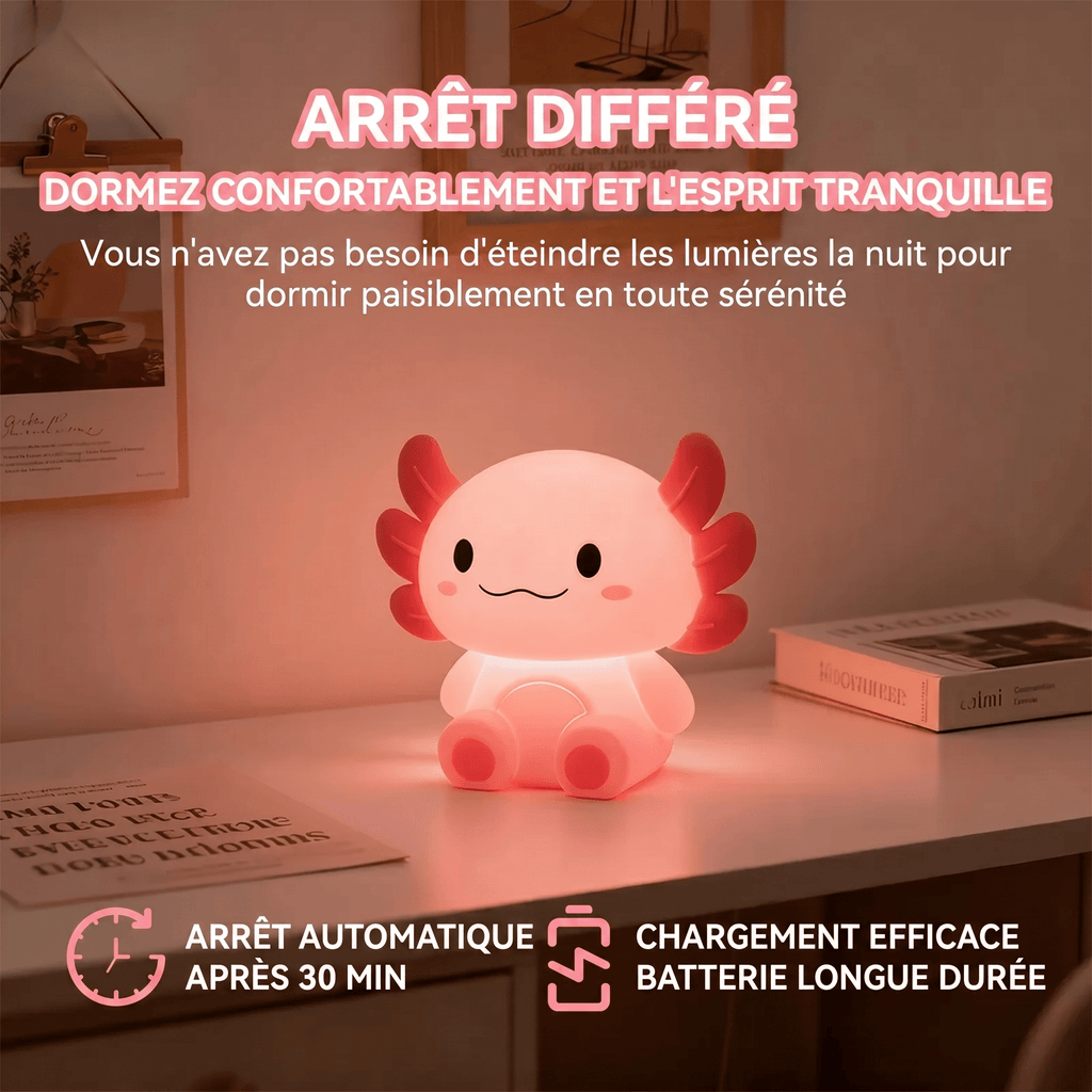 Veilleuse Axolotl Rechargeable avec Minuterie