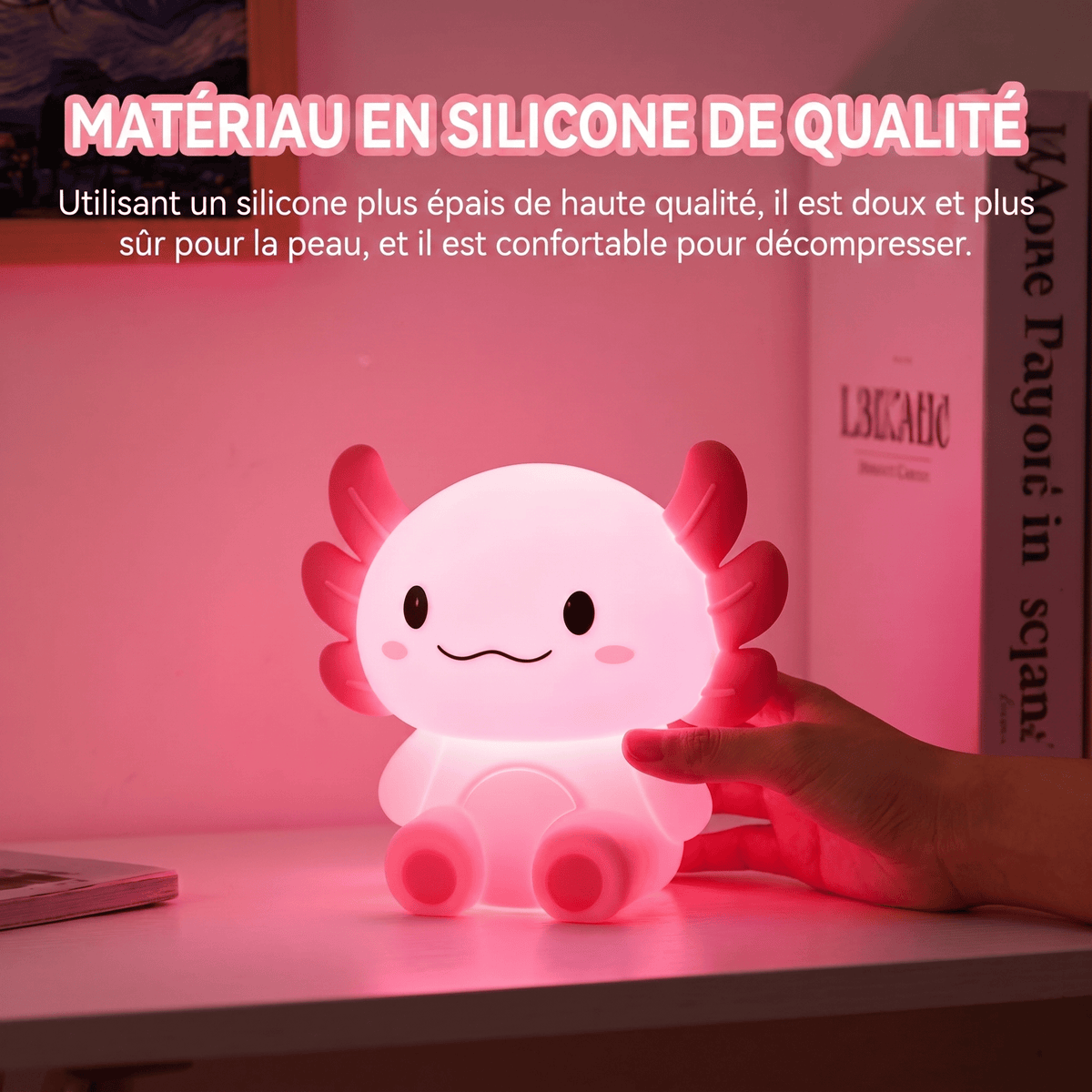 Veilleuse Axolotl Rechargeable avec Minuterie
