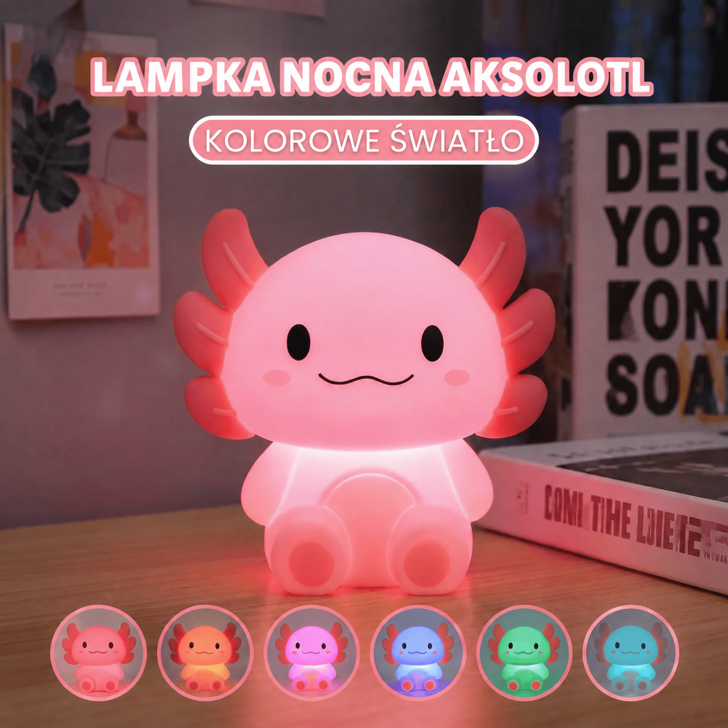 Ładowana lampka nocna aksolotl z wyłącznikiem czasowym
