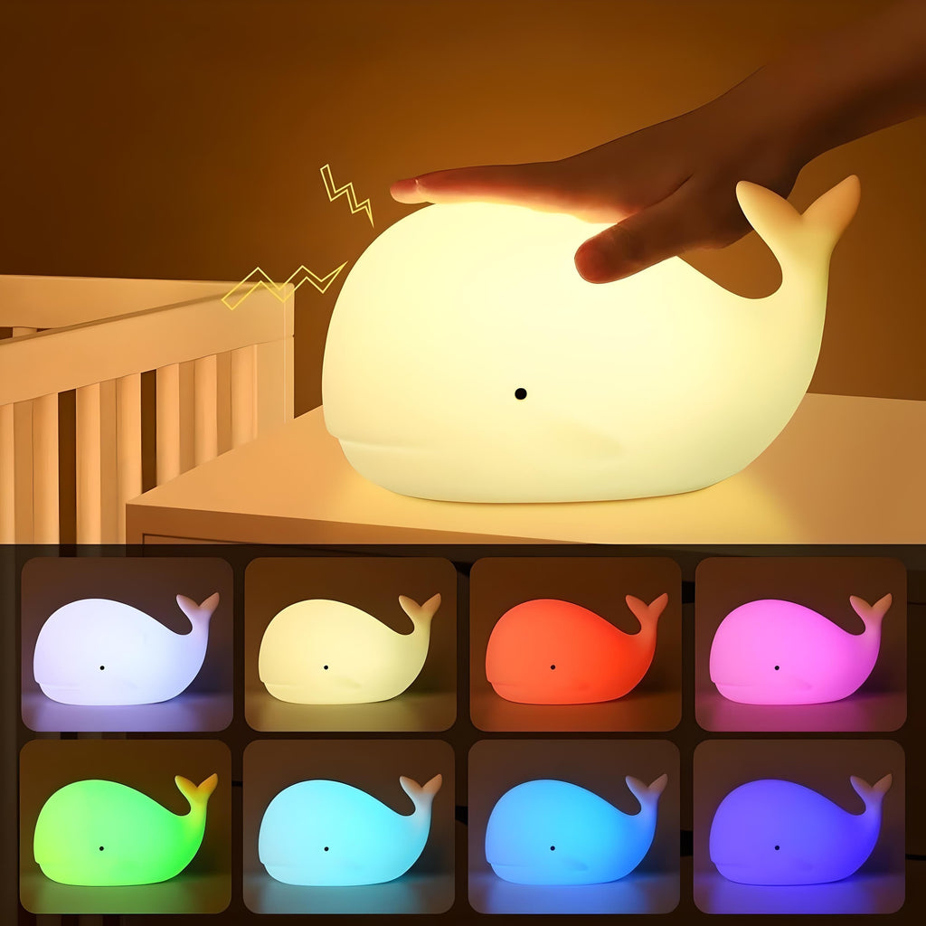 Veilleuse Baleine Blanche Nomade en Silicone