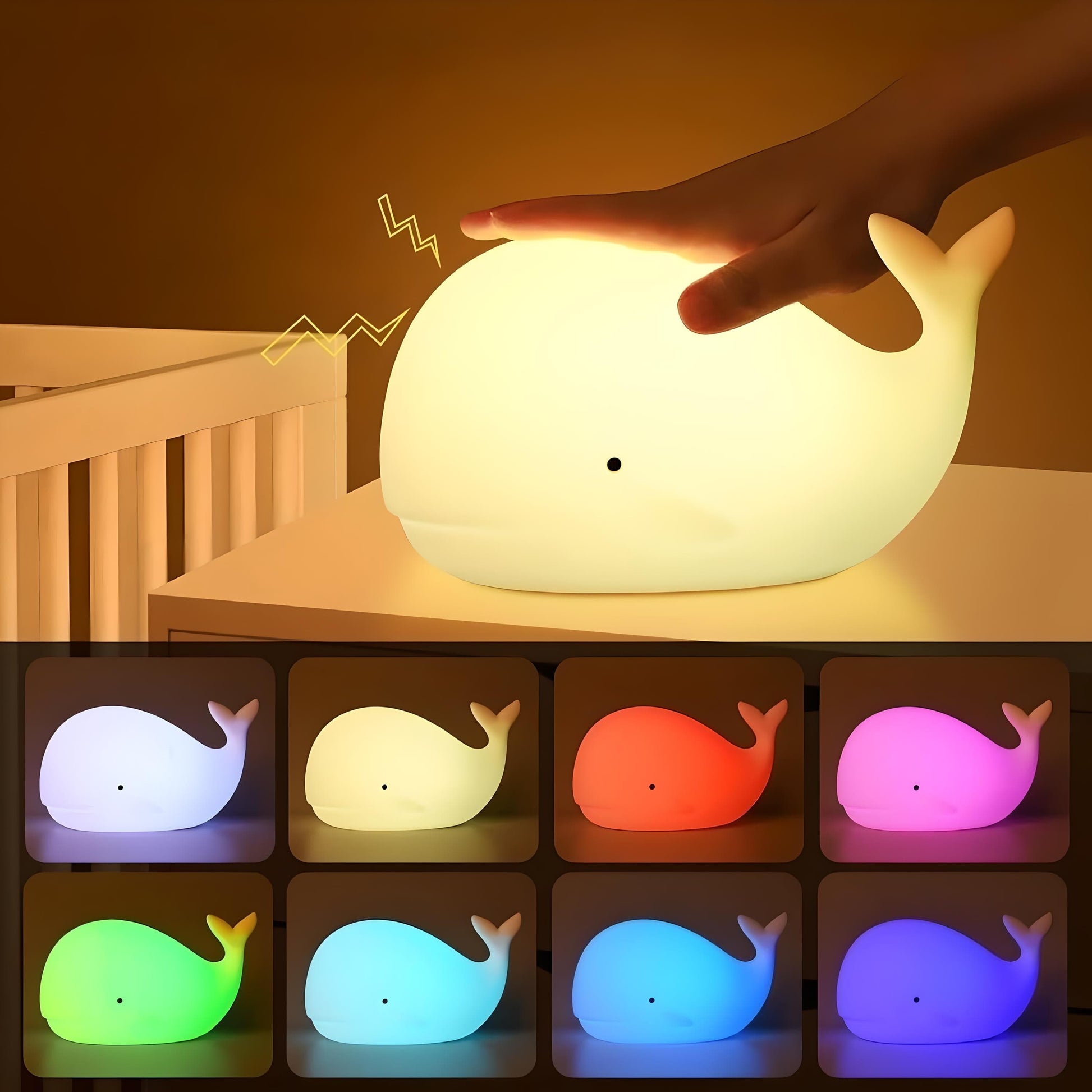 Veilleuse Baleine Blanche Nomade en Silicone