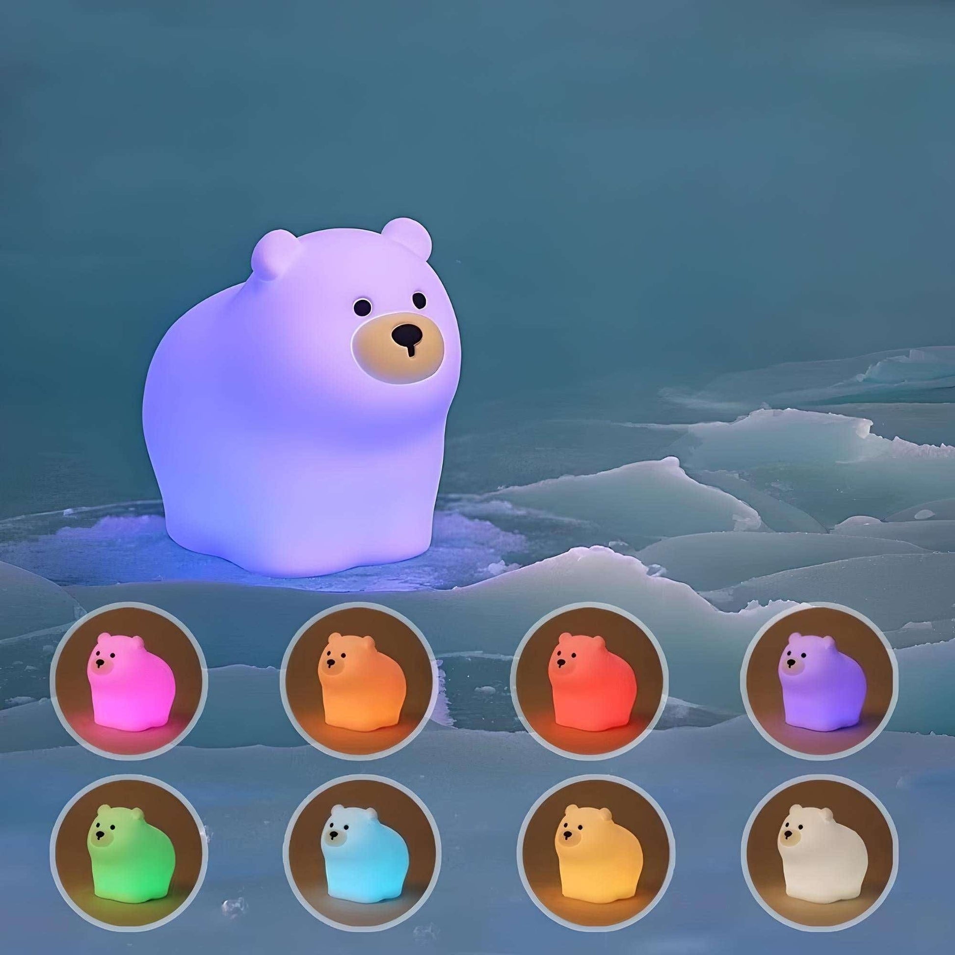 Veilleuse Bébé Ourson en Silicone