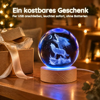 Kristallkugel-Nachtlicht mit Wölfen, die den Mond anheulen – Ein kostbares Geschenk