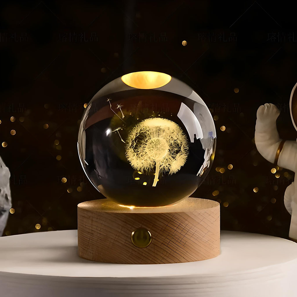Veilleuse Boule de Cristal Pissenlit