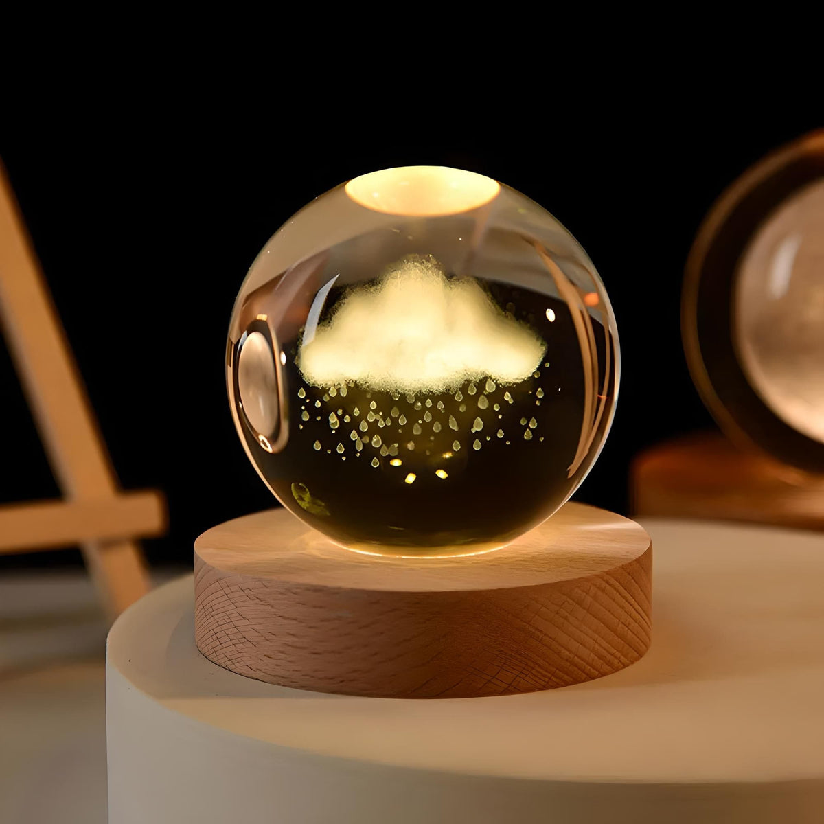 Veilleuse Boule de Cristal Pluie