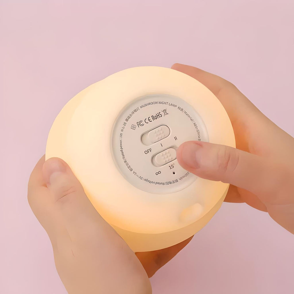 Veilleuse Champignon Blanc Neige en Silicone