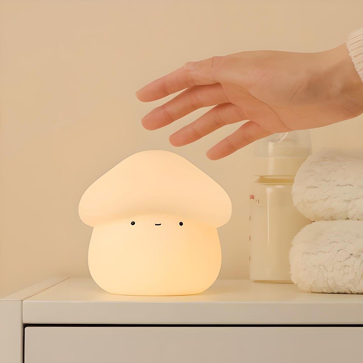 Veilleuse Champignon Blanc Neige en Silicone