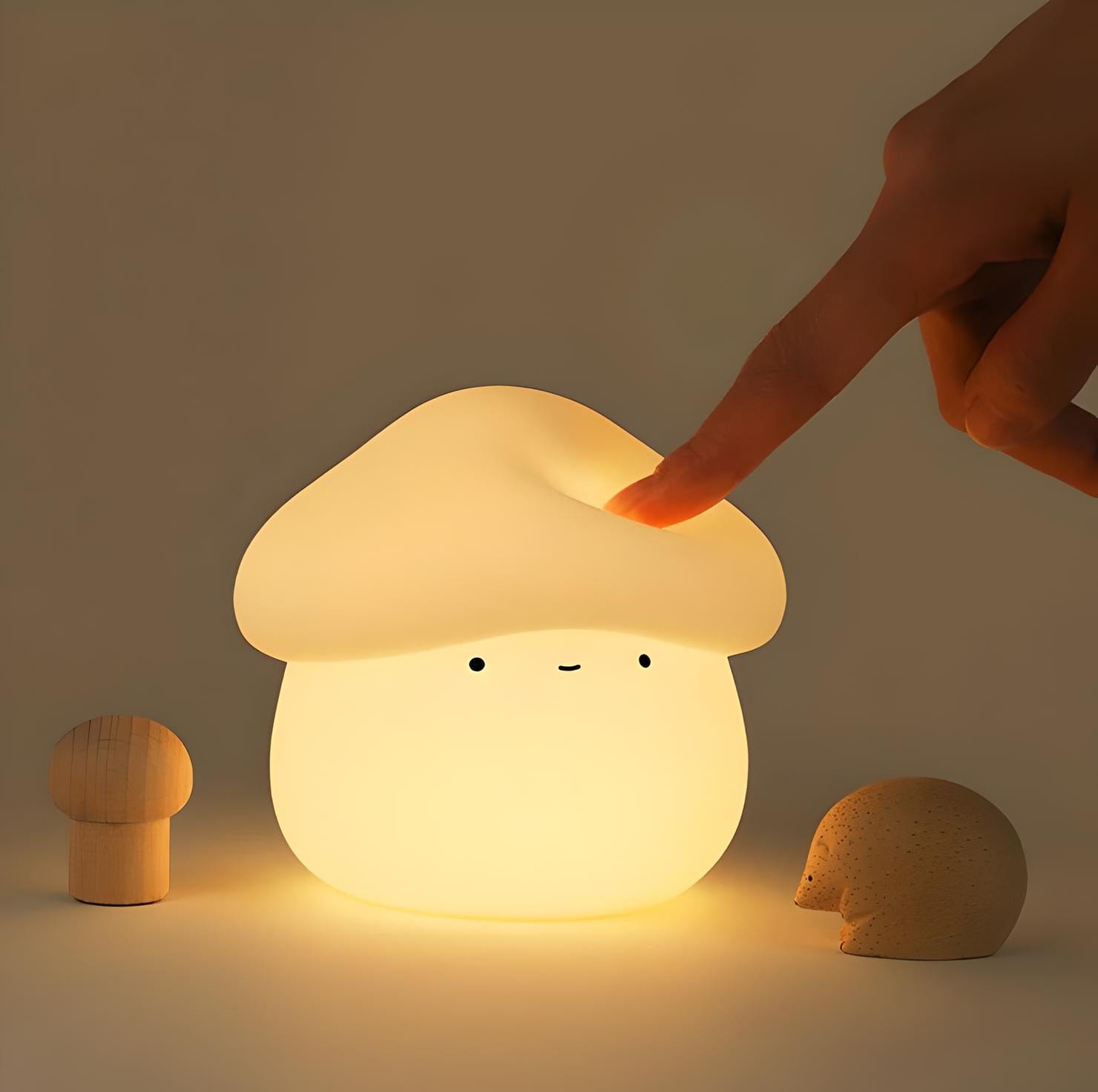 Veilleuse Champignon Blanc Neige en Silicone