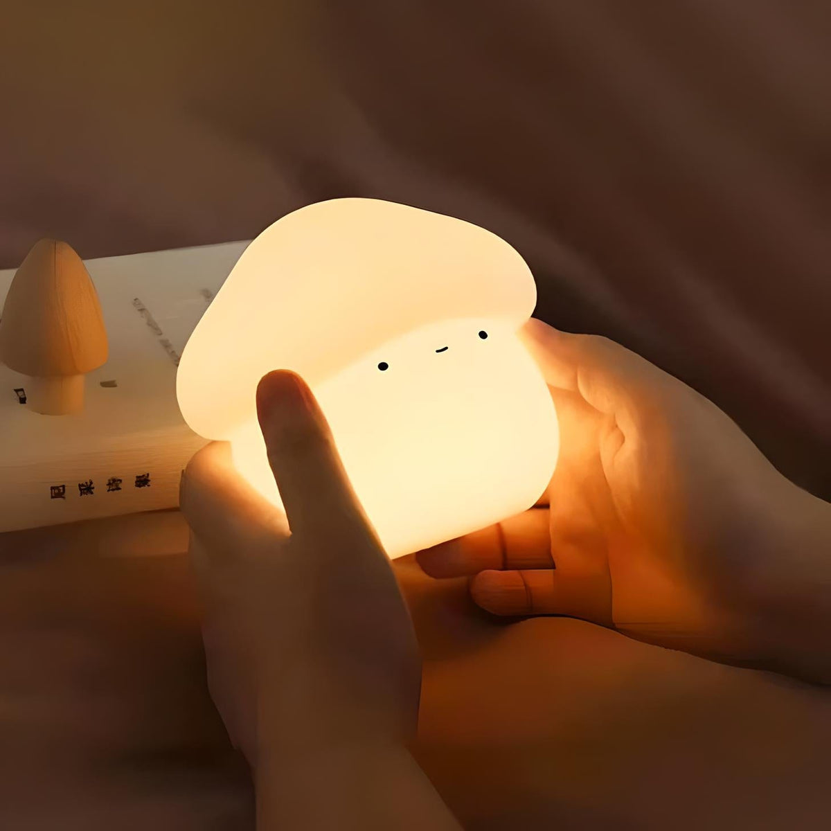 Veilleuse Champignon Blanc Neige en Silicone