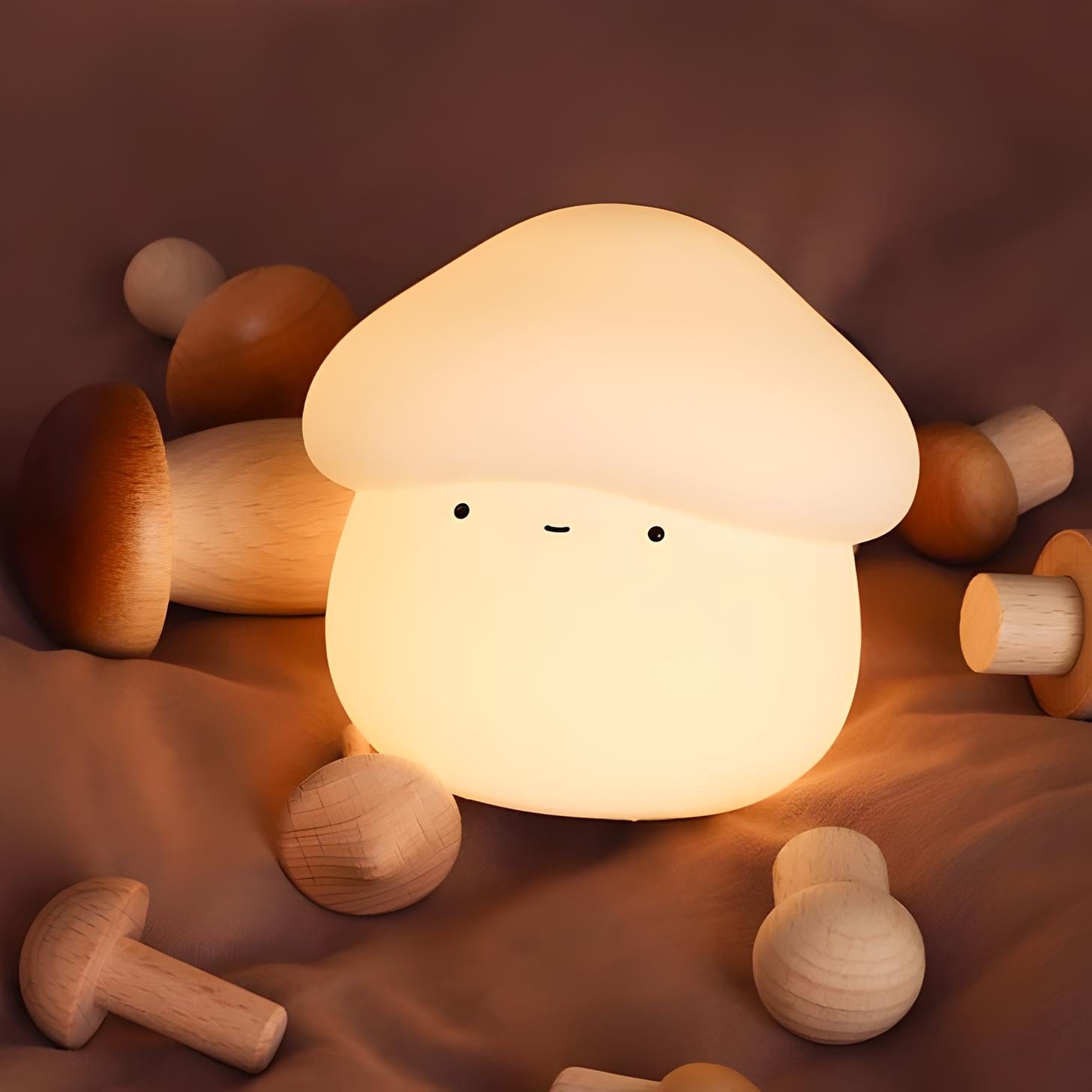 Veilleuse Champignon Blanc Neige en Silicone