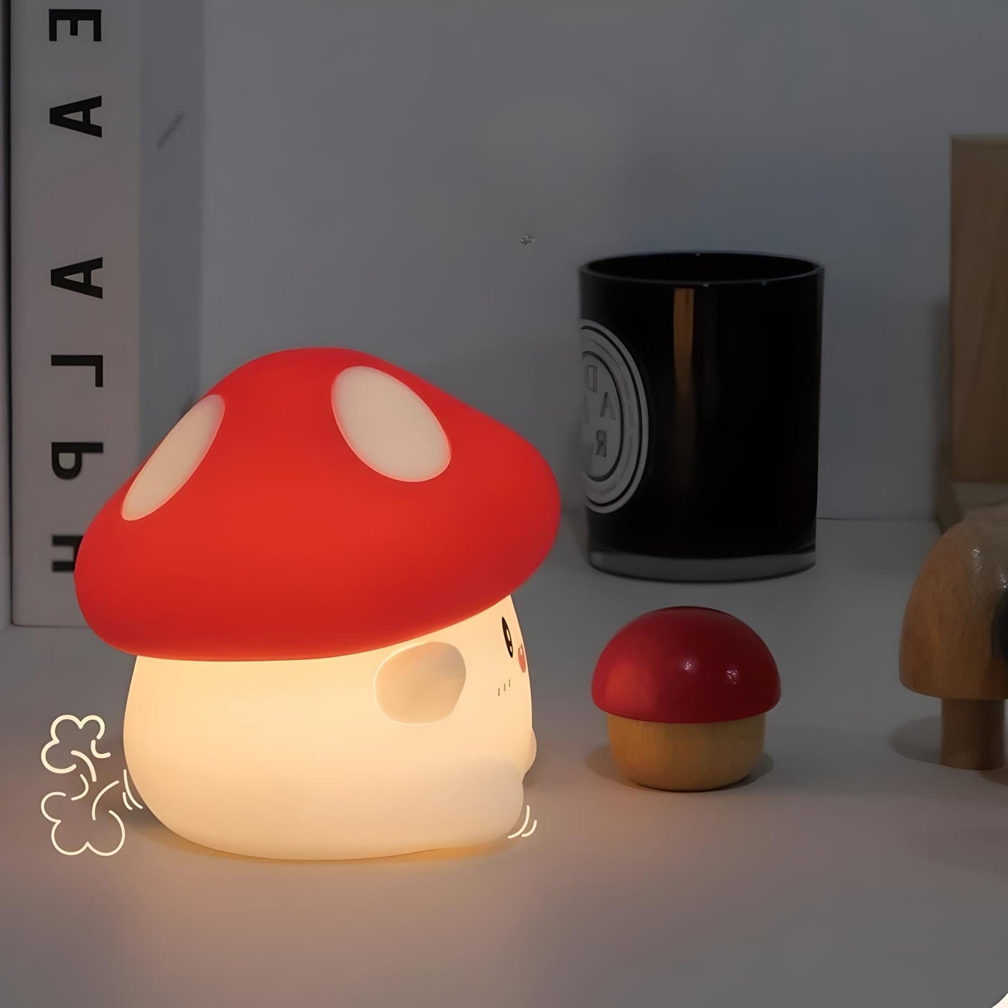 Veilleuse Champignon Chapeau Rouge en Silicone