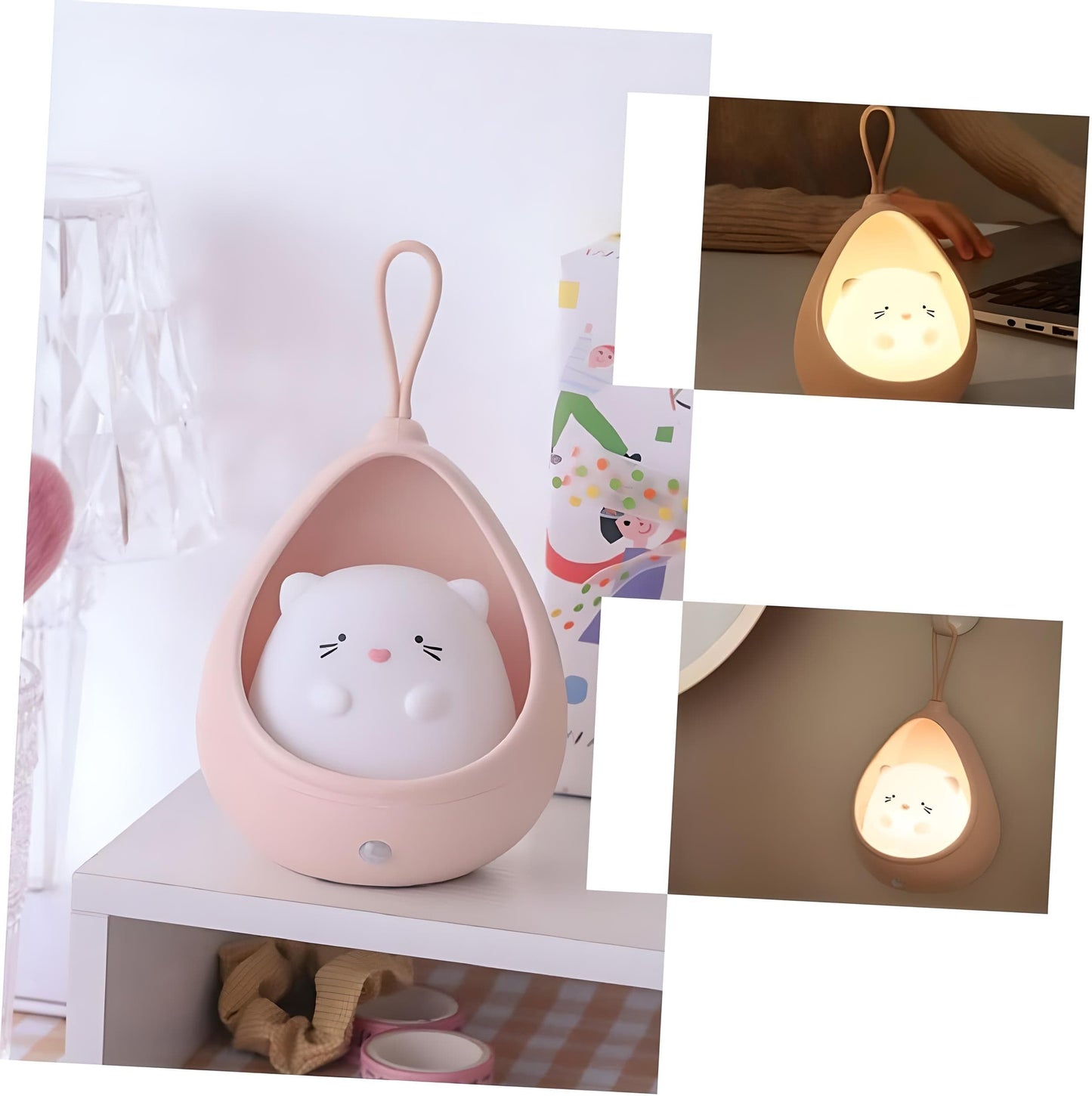 Veilleuse Chat avec Accroche Murale