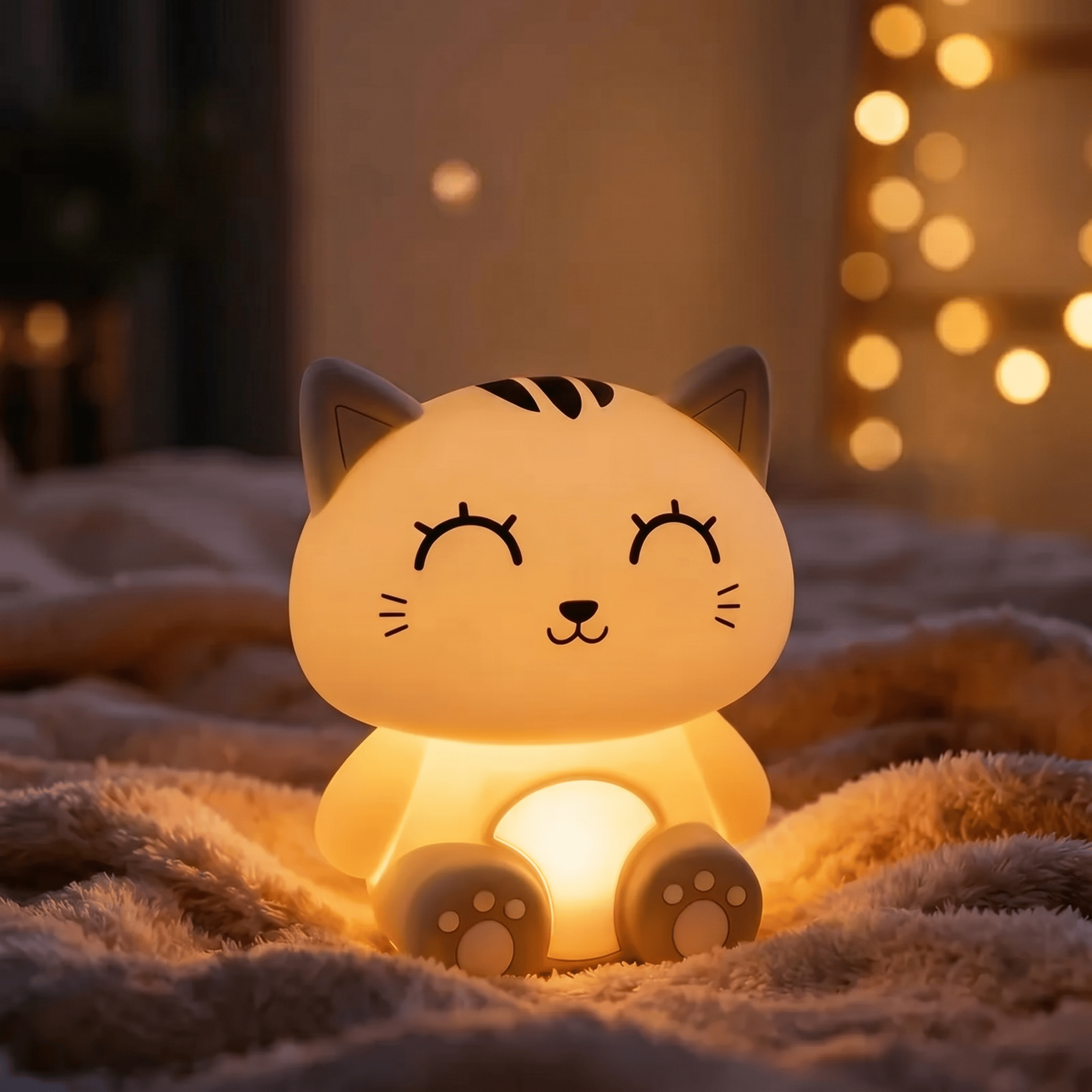 Veilleuse Chat Kawaii Rechargeable Multicolore