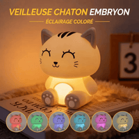 Veilleuse Chat Kawaii Rechargeable Multicolore