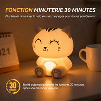 Veilleuse Chat Kawaii Rechargeable Multicolore