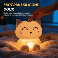 Veilleuse Chat Kawaii Rechargeable Multicolore