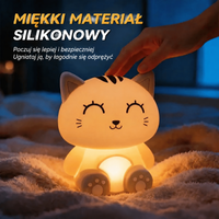 Ładowana wielokolorowa lampka nocna kot kawaii
