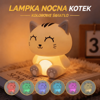 Ładowana wielokolorowa lampka nocna kot kawaii