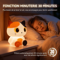 Veilleuse Chat Tactile et Rechargeable à Lumière Chaude