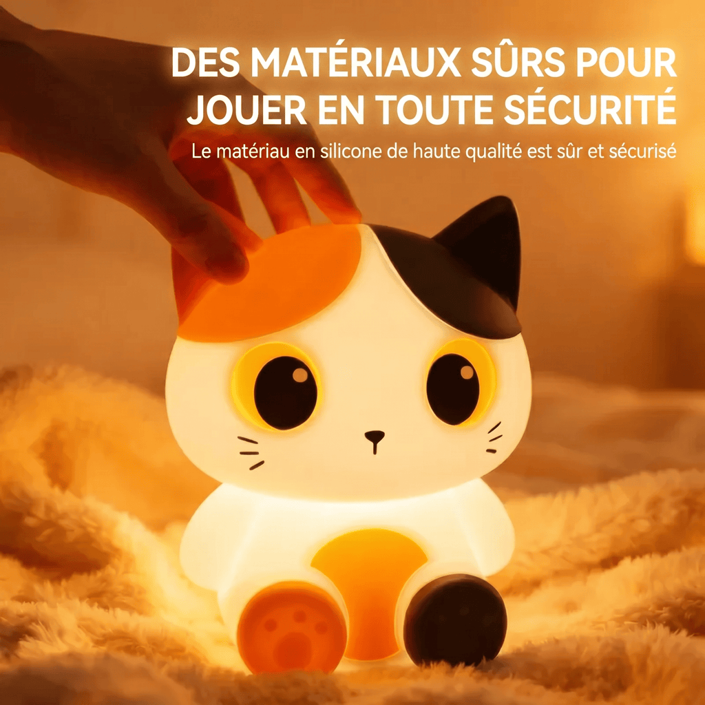 Veilleuse Chat Tactile et Rechargeable à Lumière Chaude