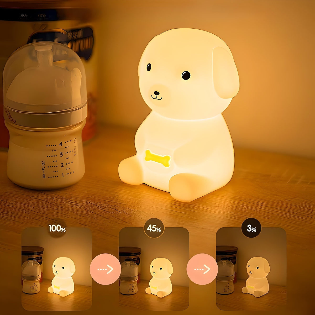 Multicolour Gradient Dog Night Light