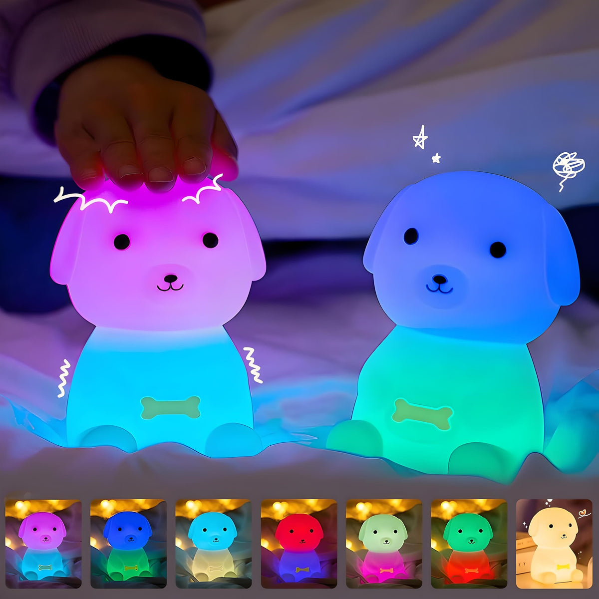 Multicolour Gradient Dog Night Light