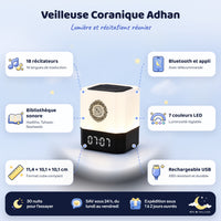 Veilleuse Coranique Adhan – caractéristiques et dimensions