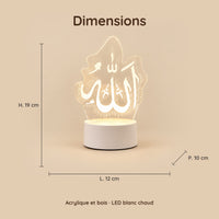 Dimensions – Veilleuse Coranique Blanche 3D