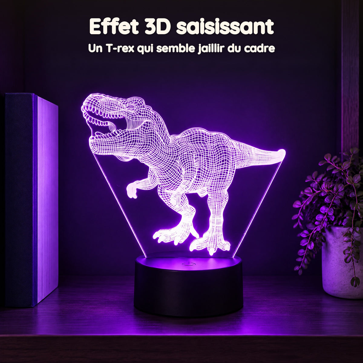 Veilleuse Dinosaure Tyrannosaure 3D – Effet 3D saisissant
