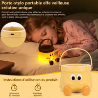 Veilleuse Enfant Portable Jaune avec Poignée