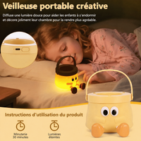 Veilleuse Enfant Portable Jaune avec Poignée