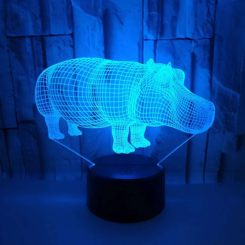 Veilleuse Hippopotame 3D