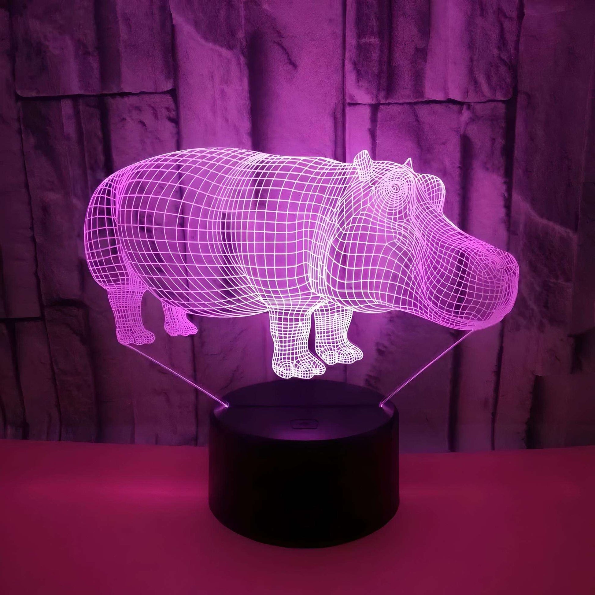 Veilleuse Hippopotame 3D