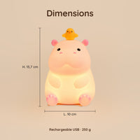 Dimensions – Veilleuse Hippopotame Rechargeable pour Bébé