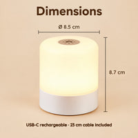Rechargeable Bedside Night Light Lamp with Remote Control – Dimensions